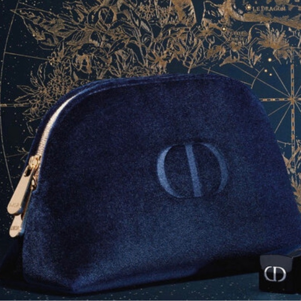 Dior CD Logo Pouch Makeup Cosmetic Bag